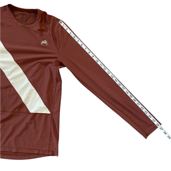 Tracksmith Mens Van Cortlandt Long Sleeve Running Shirt Rust Red - Small - Picture 10 of 10